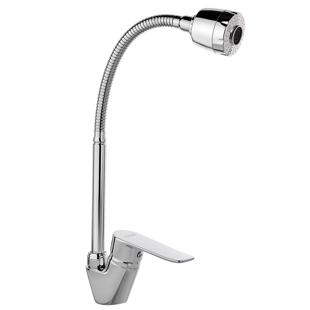 RAIN Смеситель для кухни Оникс, гибкий излив, картридж 35мм, латунь, хром, арт.№ 561-011