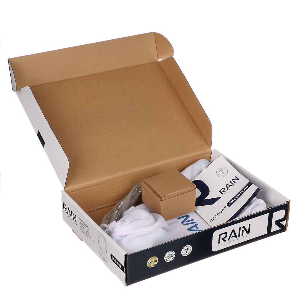 RAIN Смеситель для кухни Агат, высокий излив, картридж 35мм, латунь, хром, арт.№ 561-012