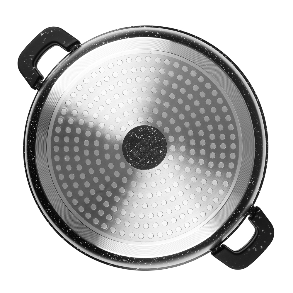 Набор кастрюль SATOSHI Лион 4 предмета 28 см, 32см; 6,3 л, 9,3 л +крышки, а/п покрытие мрамор, силиконовые протекторы ручек, индукция, арт.№ 846-688