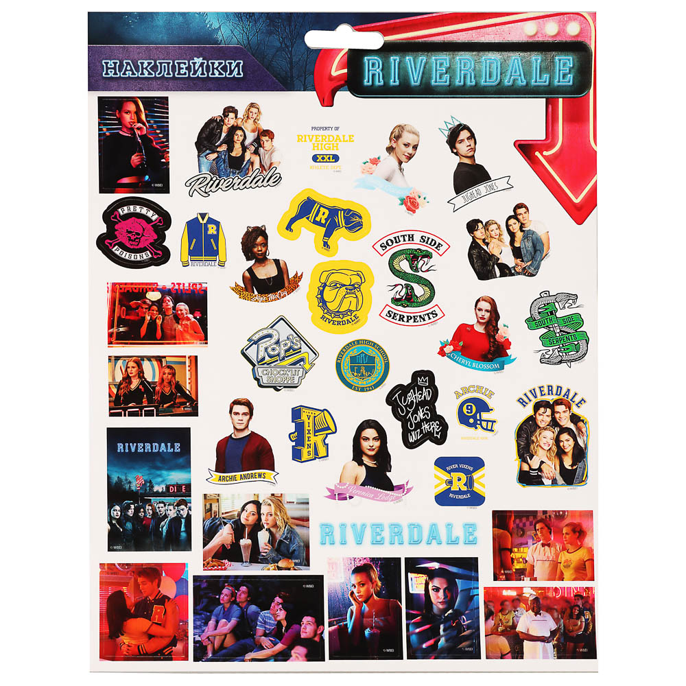 Наклейки пленочные большие 21х27,5см, в ассортименте, арт.№ 503-574