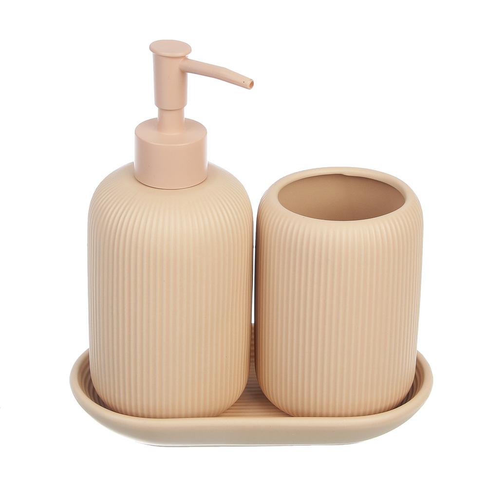 Стакан для ванной комнаты тм VETTA Монтана, доломит, бежевый, 7,5х7,5х10,5см, арт.№ 463-596