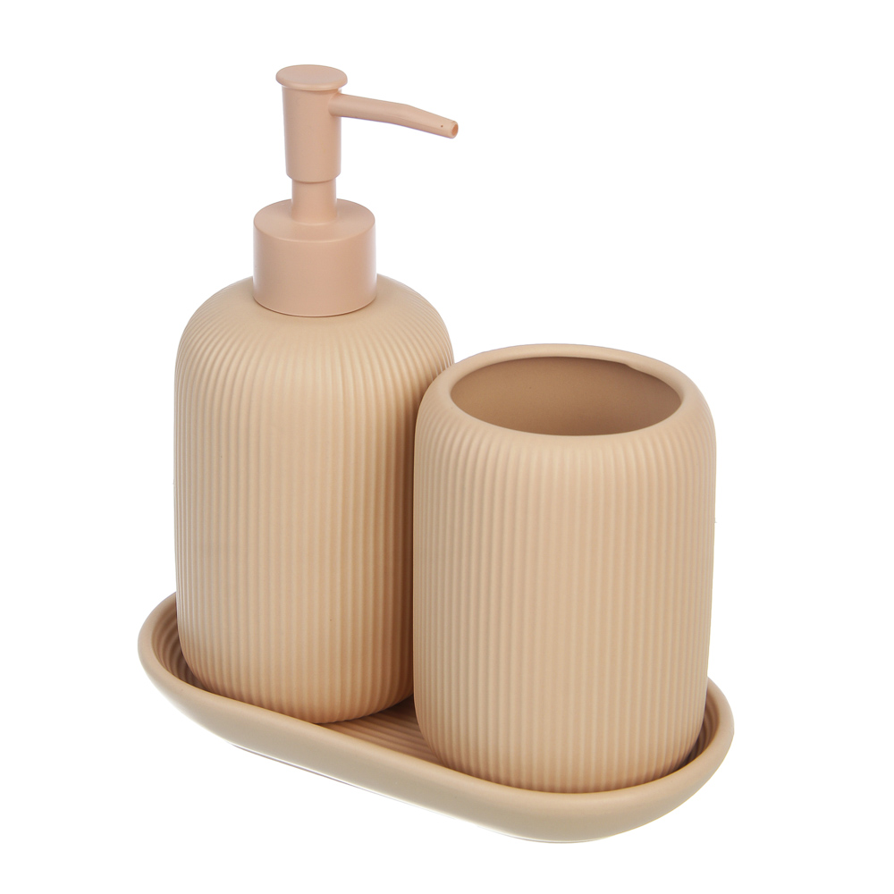 Подставка для набора в ванную комнату тм VETTA Монтана, доломит, бежевый, 16,5x9,2x2,5 см, арт.№ 463-597