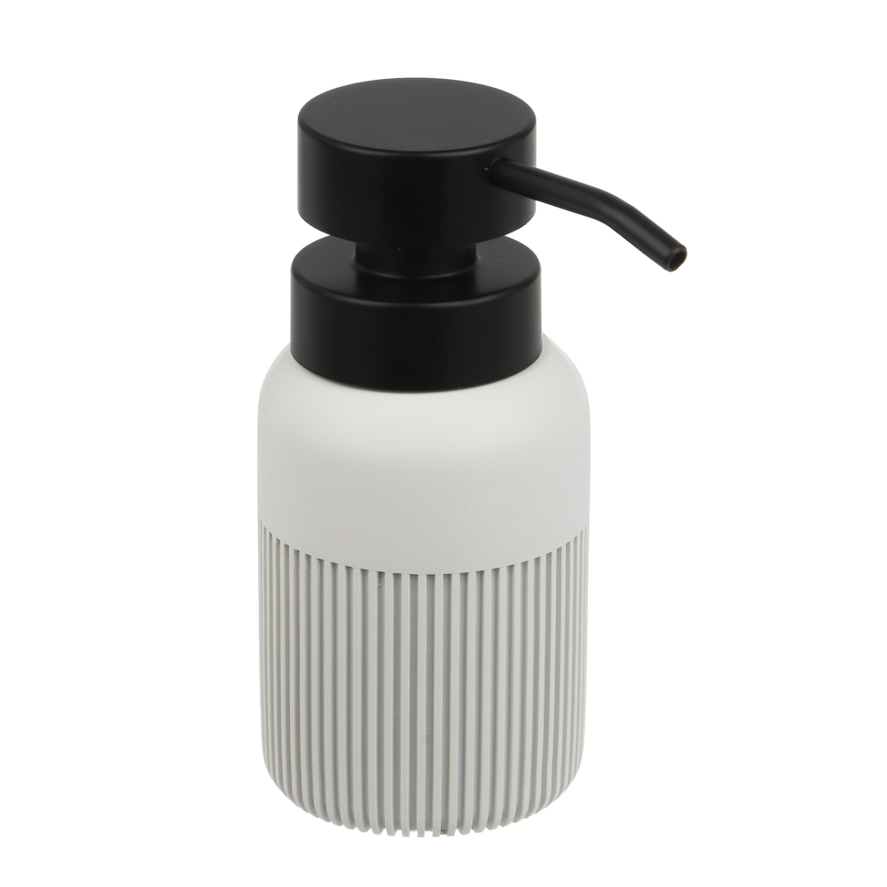 Диспенсер для жидкого мыла тм VETTA Модена, 230мл, полирезин, молочный, 7x7x15см, арт.№ 463-598