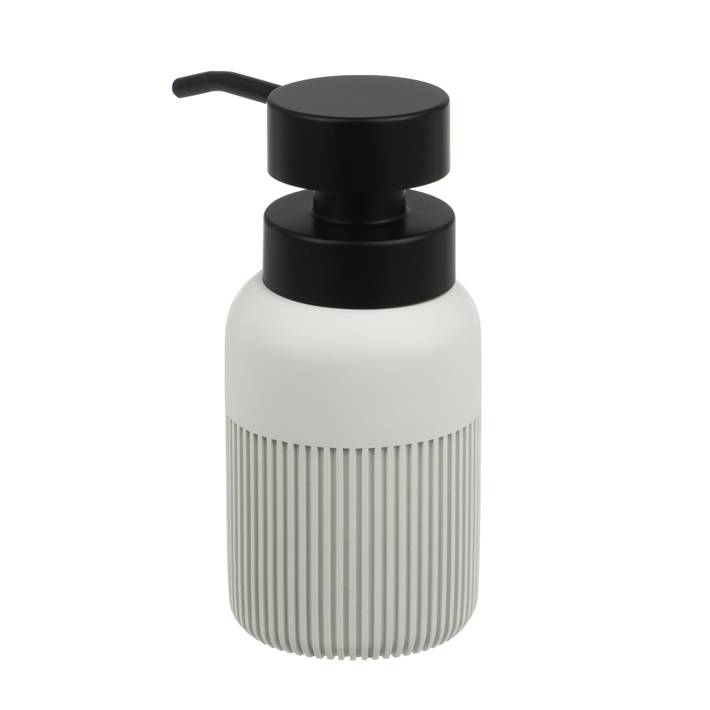 Диспенсер для жидкого мыла тм VETTA Модена, 230мл, полирезин, молочный, 7x7x15см, арт.№ 463-598