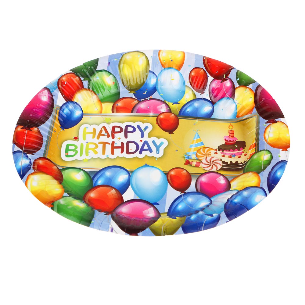 Набор бумажных тарелок тм Fntastic, 6 шт, d18см, 3 вида, арт.№ 530-222