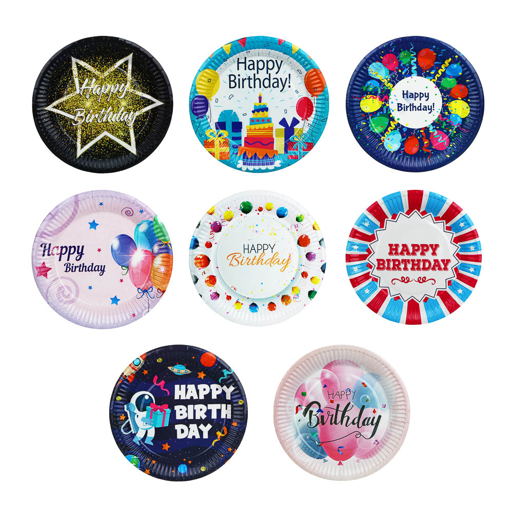 Набор тарелок тм Fntastic, 10шт, бумажные, 18см, 8 видов, арт.№ 437-186