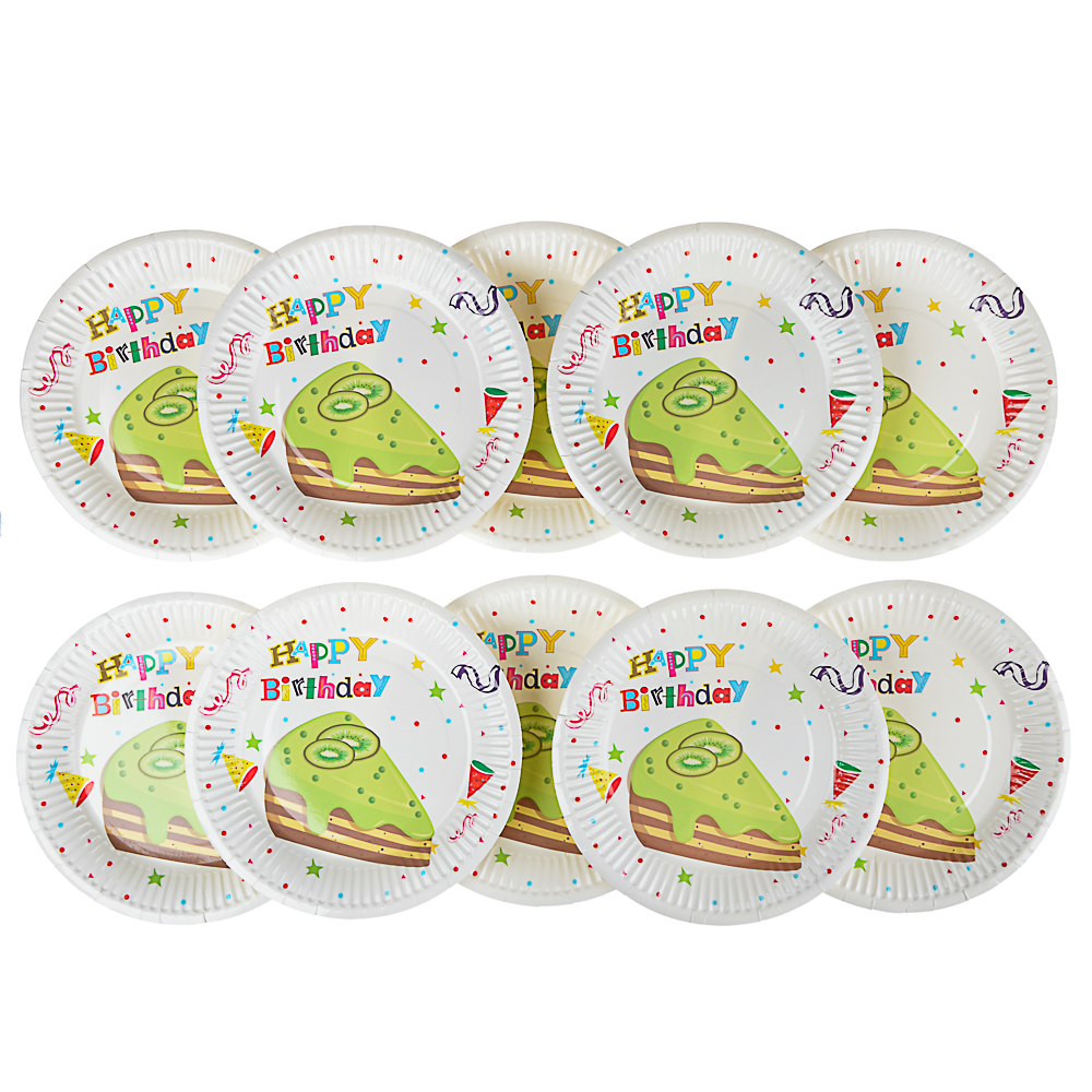 Набор тарелок тм Fntastic, 10шт, бумажные, 18см, 8 видов, арт.№ 437-186