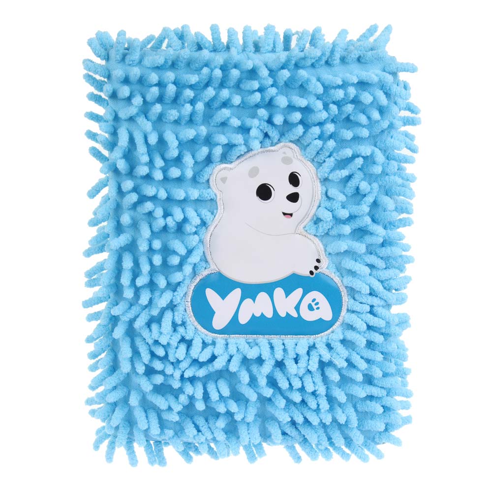 Записная книжка А5, 21х14,8см, 80 листов Умка, полиэстер под мех с длин.ворсом, нашивка "медвежонок", арт.№ 805-030