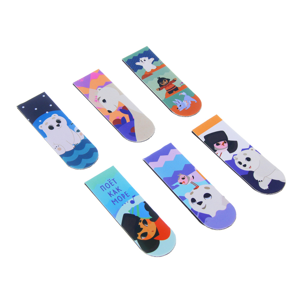 Набор закладок магнитных 6 штук Умка, размер закладки 12х1,9 см, упаковка 18,3х10,3 см, арт.№ 805-031