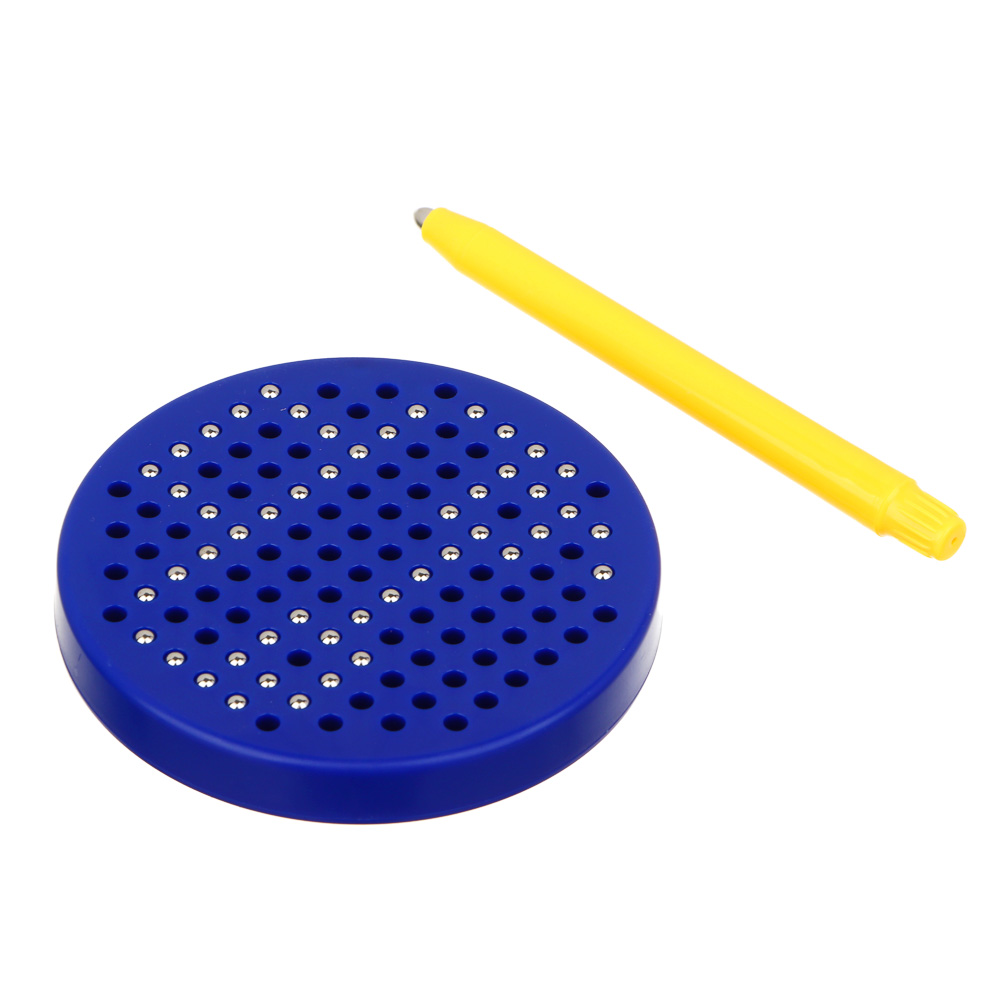 ИГРОЛЕНД Магнитная доска-планшет для рисования, 120 шариков, 5 карточек, ABS, 10x10x1,4см, арт.№ 280-026