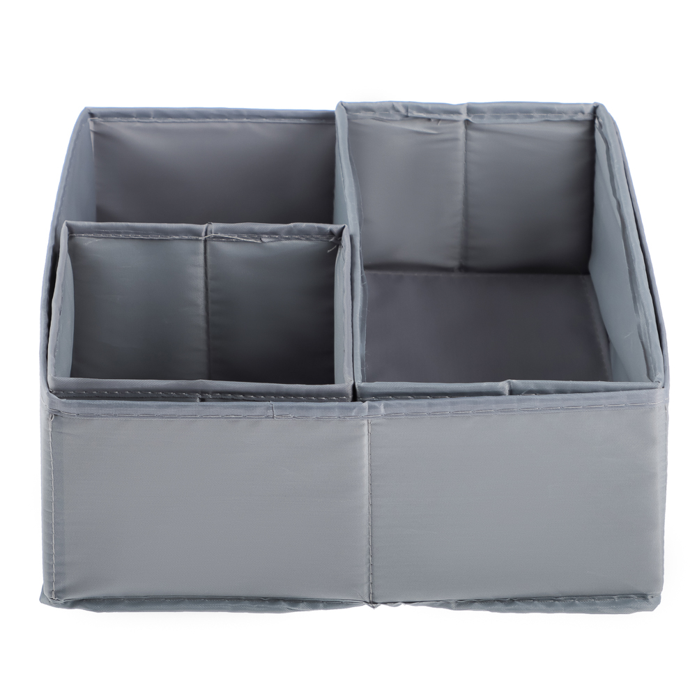 VETTA Короба без крышки, набор 3 шт., 28х28х12см, 28х14х12см, 14х14х12см, полиэстер, серый, арт.№ 457-753