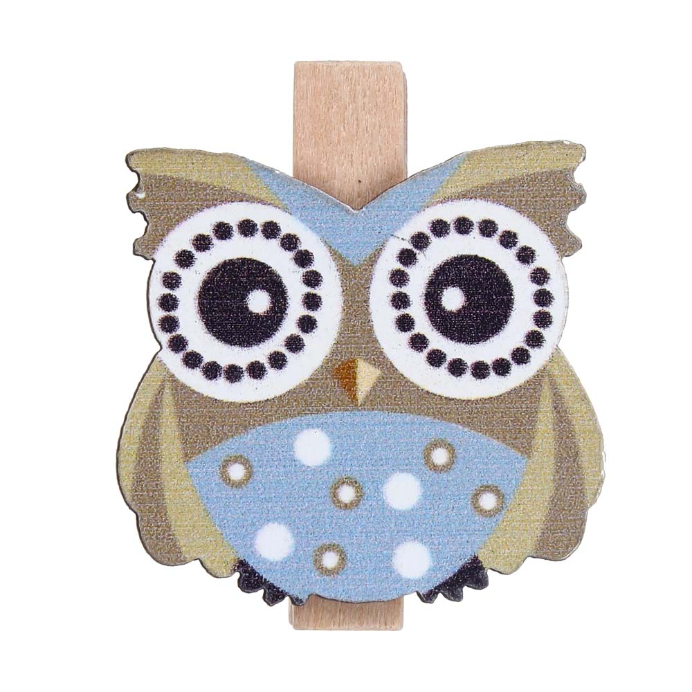 INBLOOM Набор декоративных прищепок 8шт, 4.5см, дерево, 6 видов, арт.№ 153-171