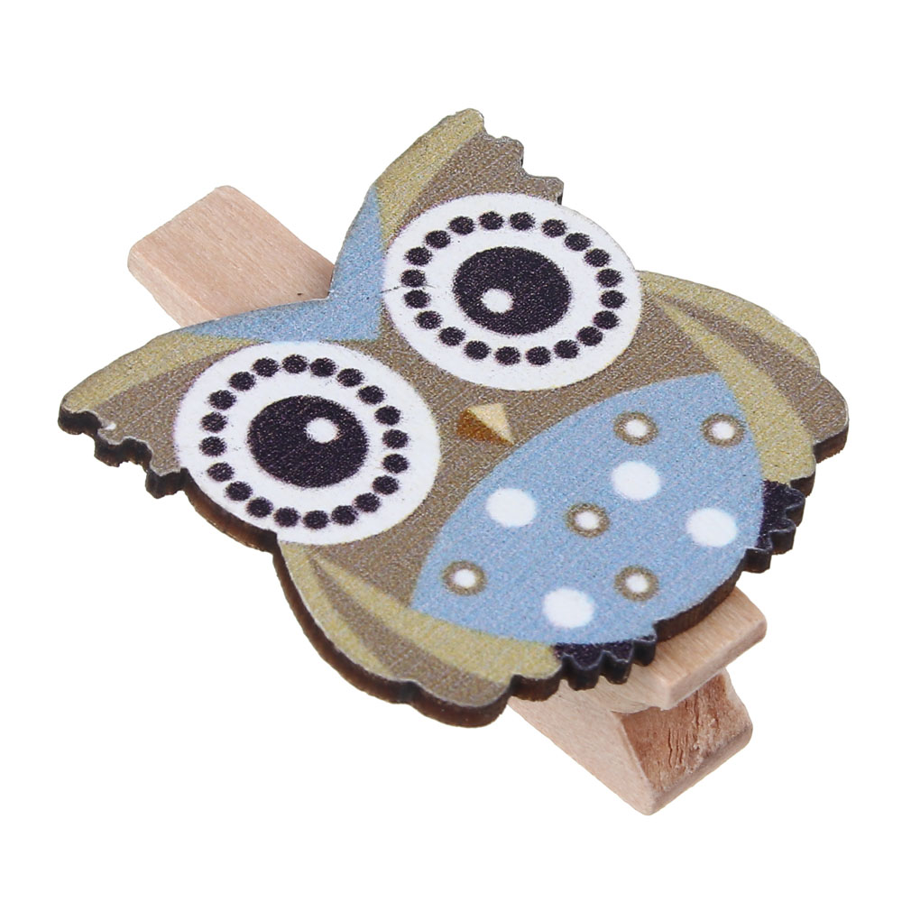 INBLOOM Набор декоративных прищепок 8шт, 4.5см, дерево, 6 видов, арт.№ 153-171