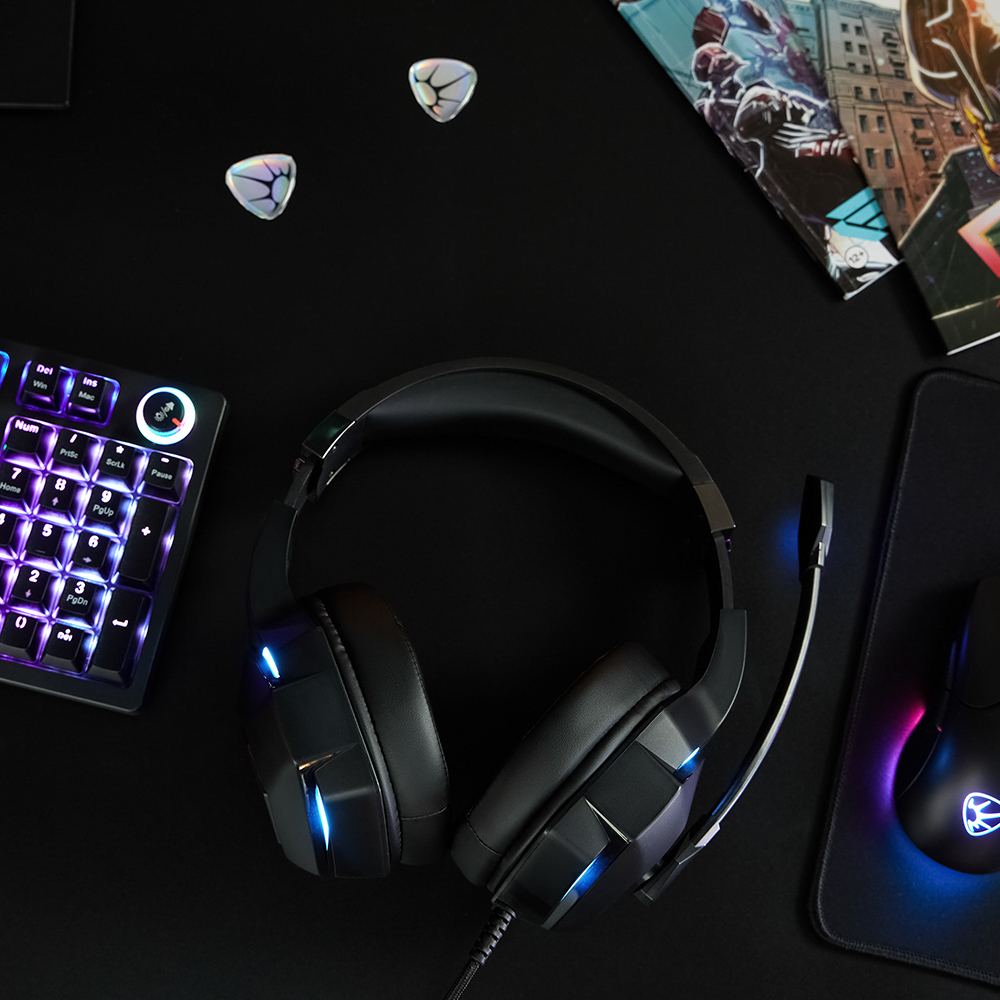 Наушники проводные с микрофоном игровые BY Topfhelm Type-C USB(A)3,2 м,VS7.1,Виброшок,настр. RGB, арт.№ 410-088