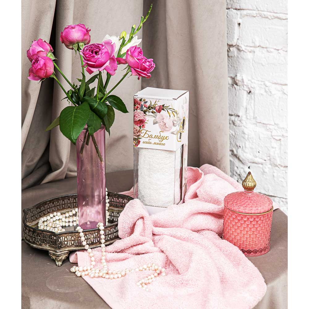 PROVANCE Полотенце махровое подарочное "Бамбук", 70% бамбук , 30% хлопок, 50х90см, 400гр/м, 2 цвета, арт.№ 420-010