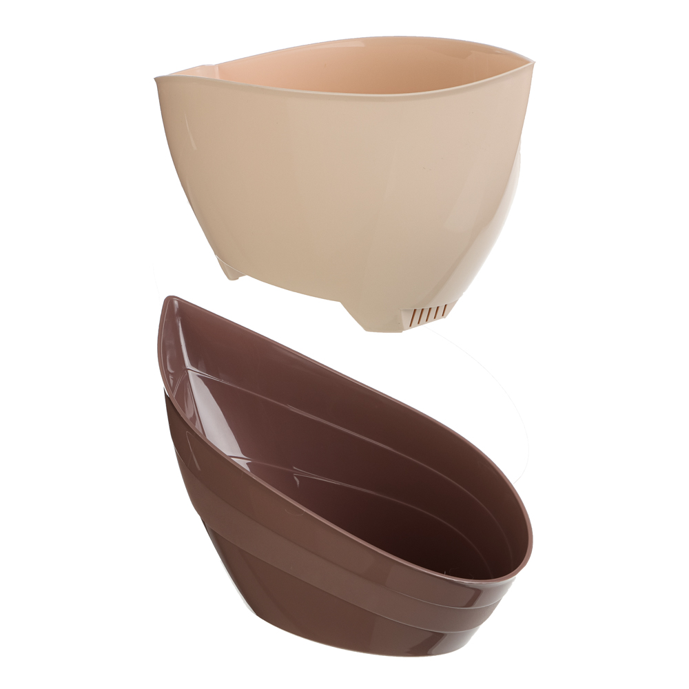 Кашпо "Гармония" 1,5л, полипропилен, мокко/пудра, арт.№ 164-331