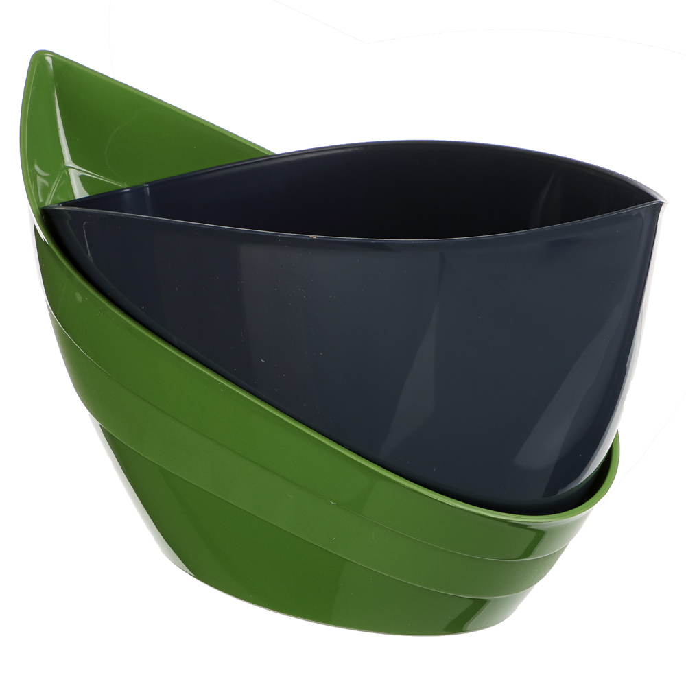 Кашпо "Гармония" 1,5л, полипропилен, оливковый/антрацит, арт.№ 164-334