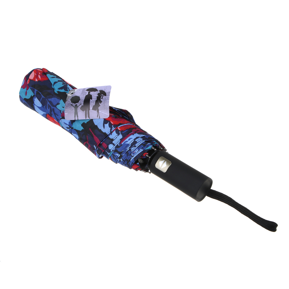 Зонт женский, автомат, сплав, пластик, полиэстер, 55см, 8 спиц, 4 дизайна, арт.№ 302-010