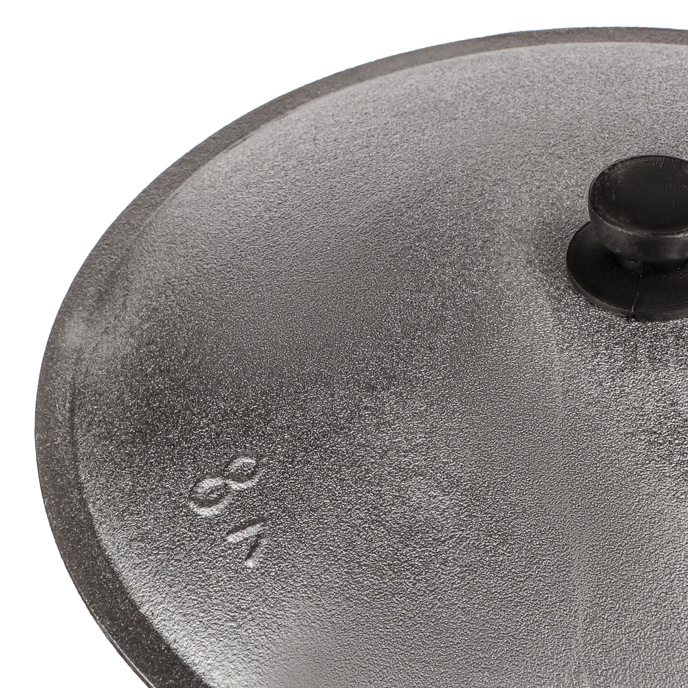 GRILLBOOM Казан чугунный с крышкой 8 л круглое дно 2К-Х066, арт.№ 102-003