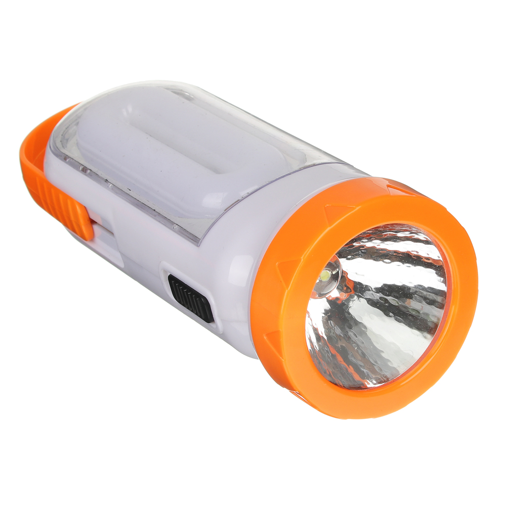 Фонарь 2-в-1 тм ЕРМАК, аккумуляторный, 17+0,5Вт LED, шнур 220В, солнечн.батарея, пластик, 14,5x5,5см, арт.№ 198-094