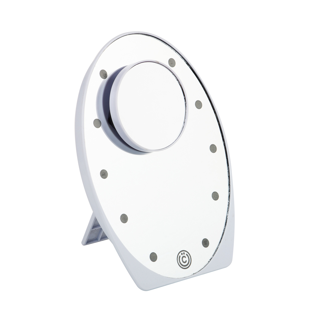 ВСЁГАЗИН Зеркало с LED-подсветкой, 3xAAA, пластик, стекло, 21x15см, ВГ22-66, арт.№ 347-140