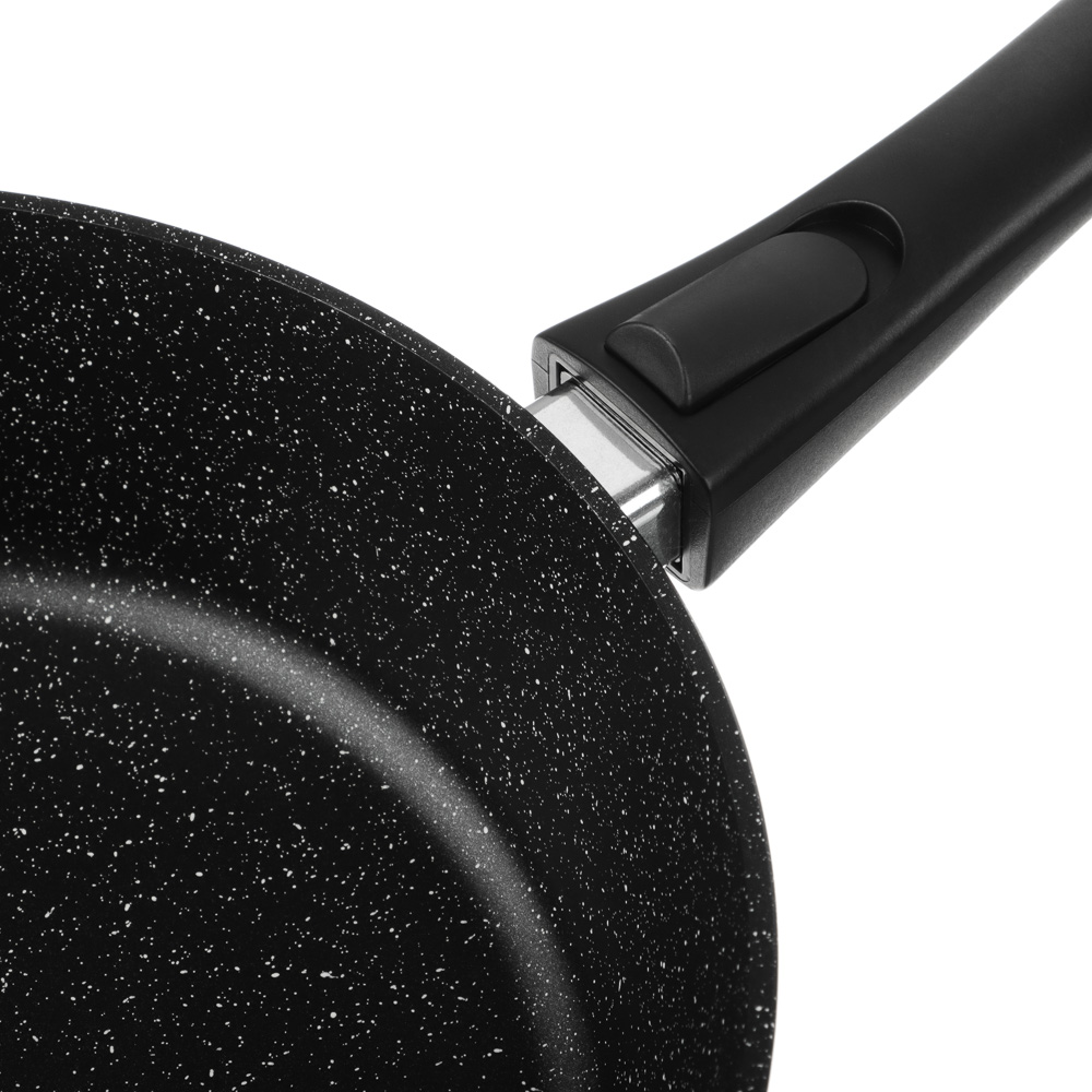 СЛАВЯНА Калина Сковорода литая глубокая d28см, антипригар.покрытие "мрамор", съемная ручка, индукция, арт.№ 846-782