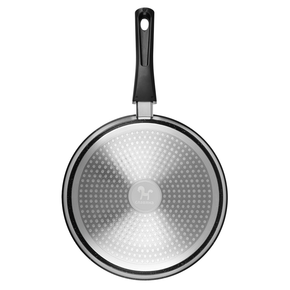 СЛАВЯНА Калина Сковорода литая глубокая d28см, антипригар.покрытие "мрамор", съемная ручка, индукция, арт.№ 846-782
