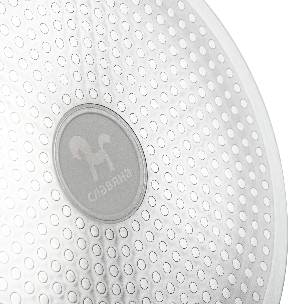 СЛАВЯНА Калина Сковорода литая глубокая d28см, антипригар.покрытие "мрамор", съемная ручка, индукция, арт.№ 846-782