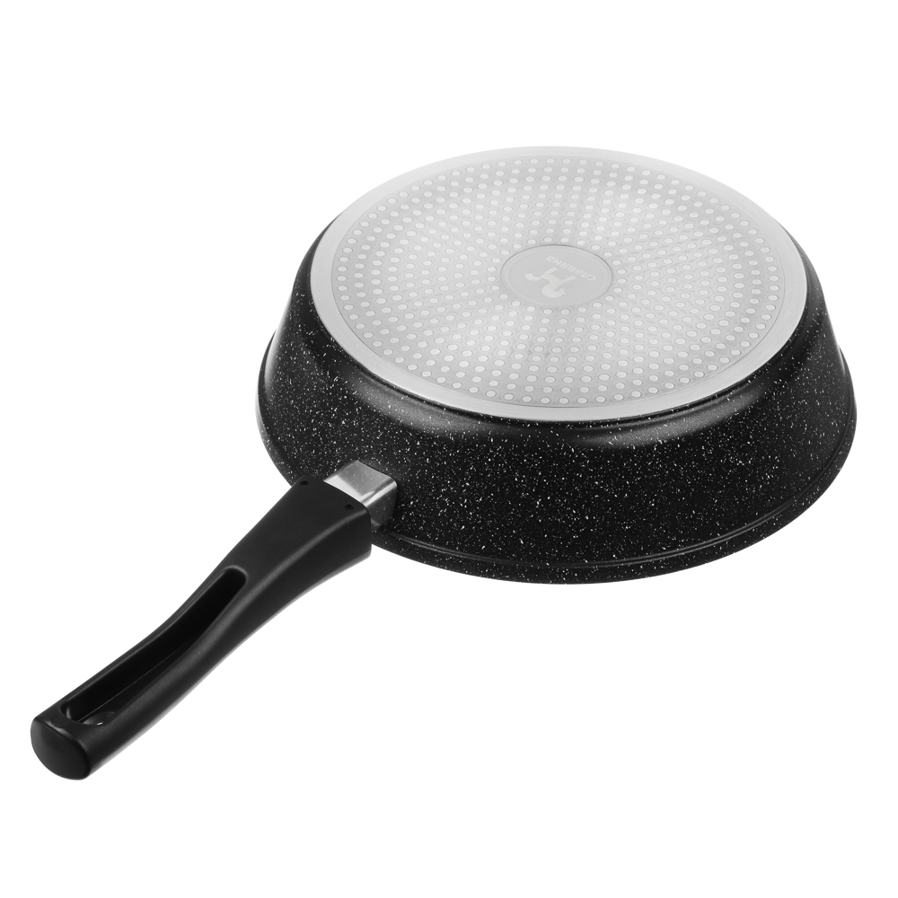 СЛАВЯНА Калина Сковорода литая глубокая d28см, антипригар.покрытие "мрамор", съемная ручка, индукция, арт.№ 846-782