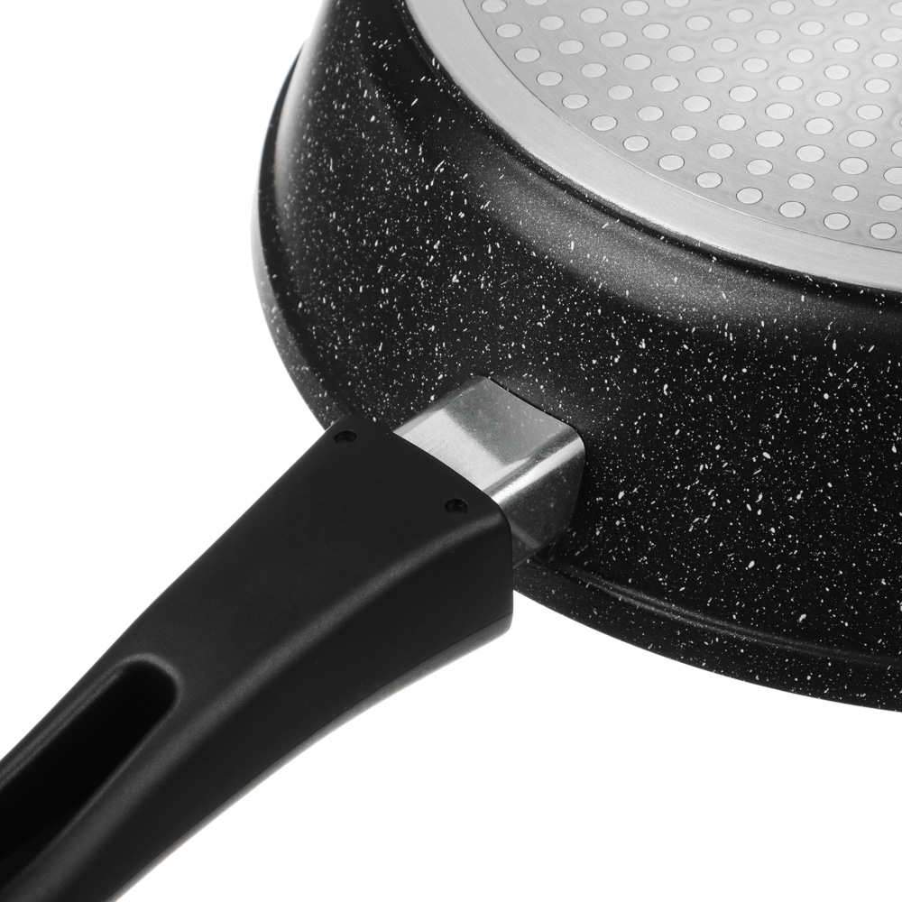 СЛАВЯНА Калина Сковорода литая глубокая d28см, антипригар.покрытие "мрамор", съемная ручка, индукция, арт.№ 846-782