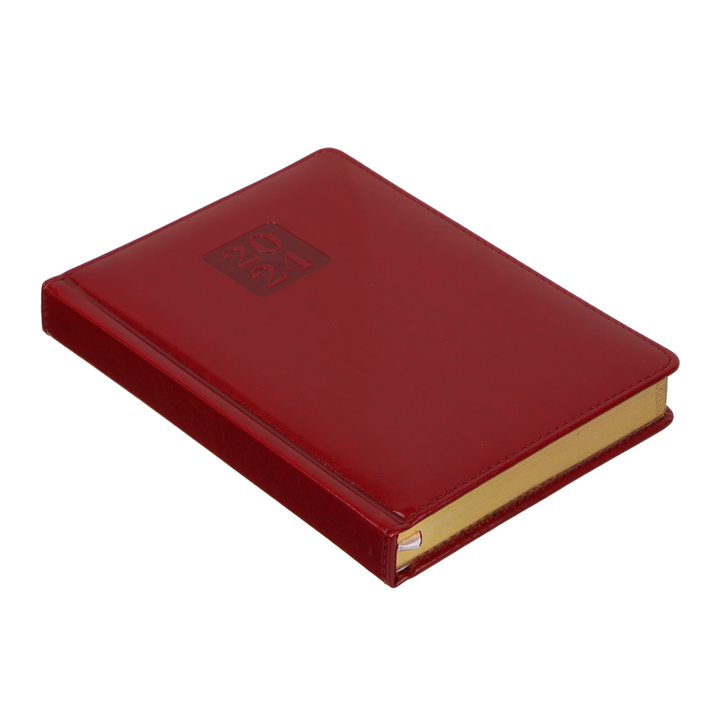 Ежедневник на 2024 "ПРЕСТИЖ" B6 (12x17см), 352 стр., тв.обл.с поролоном, иск.кожа, цв.срез, 4 цвета, арт.№ 572-143