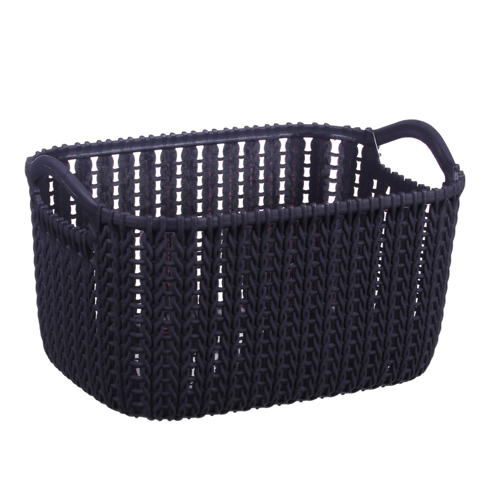 VETTA Корзинка вязаная, 24х16х14см, пластик, 4 цвета, арт.№ 406-124