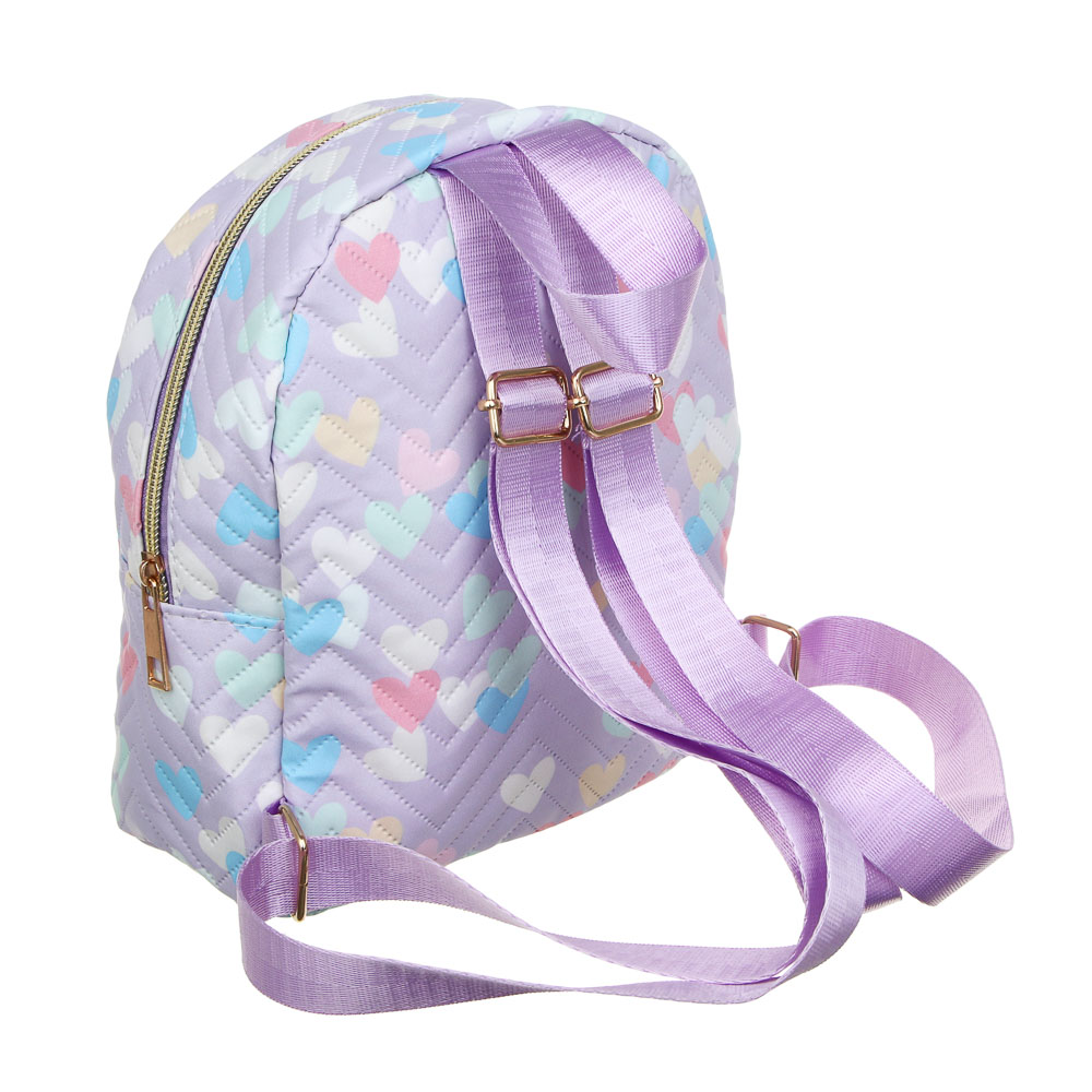 ЮL Лилита Рюкзак детский с сердечками, ПУ, 22х17х9см, фиолетовый, МП-20, арт.№ 337-205