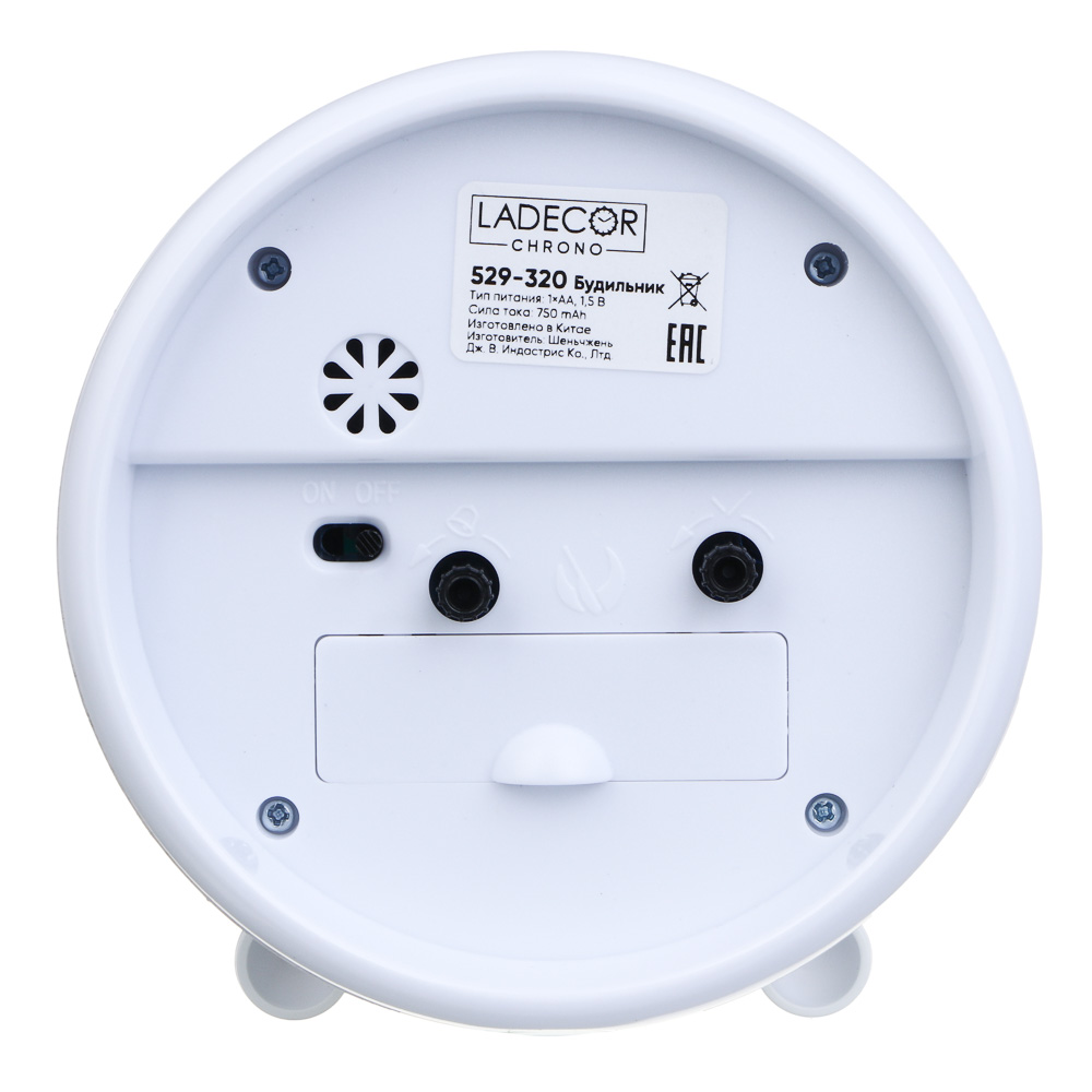 LADECOR CHRONO Будильник, 11x4,5x11,2 см, пластик, 1хАА, арт.№ 529-320