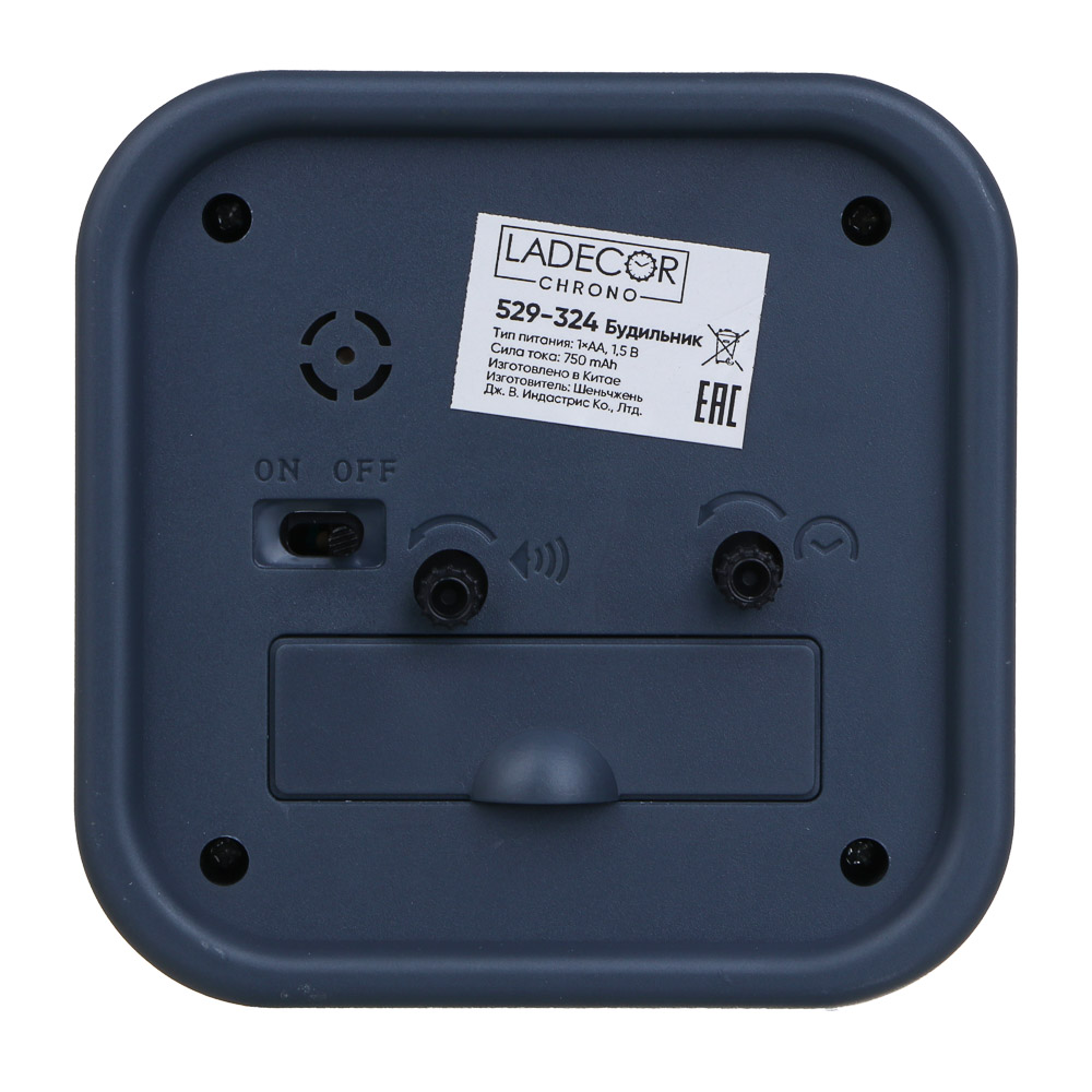 LADECOR CHRONO Будильник, 9,8x9,8x3,9 см, пластик, 1хАА, 2 дизайна, арт.№ 529-324