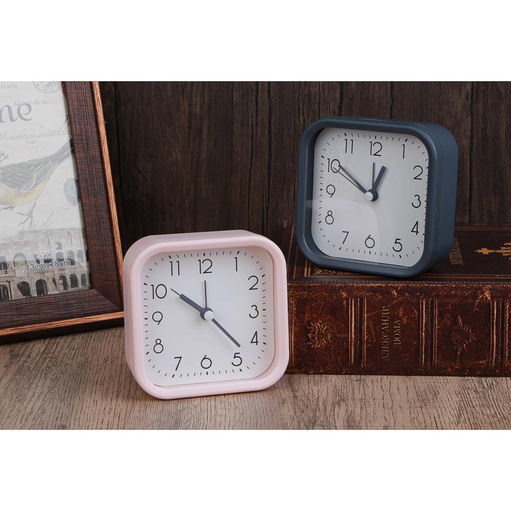 LADECOR CHRONO Будильник, 9,8x9,8x3,9 см, пластик, 1хАА, 2 дизайна, арт.№ 529-324