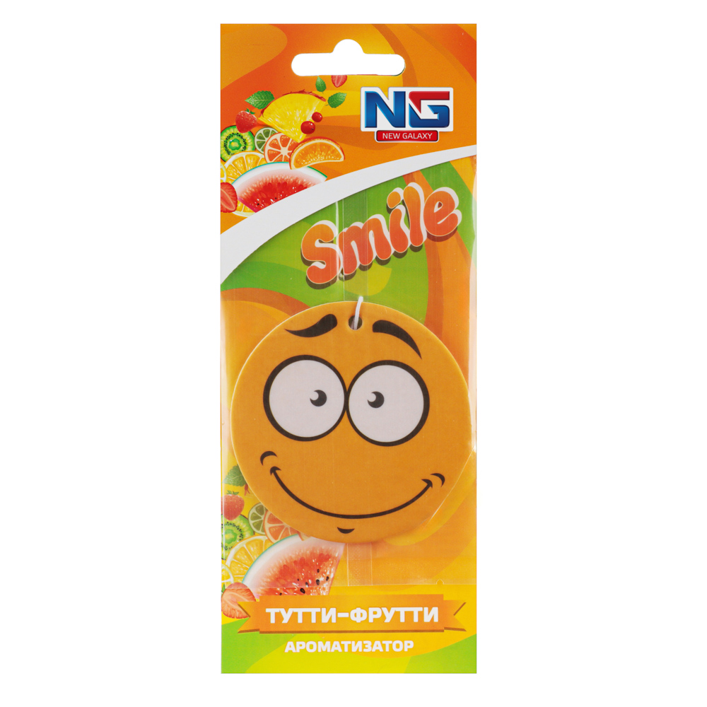 NEW GALAXY Ароматизатор бумажный "Смайл", 5 гр., Тутти фрутти, Дизайн GC, арт.№ 794-380