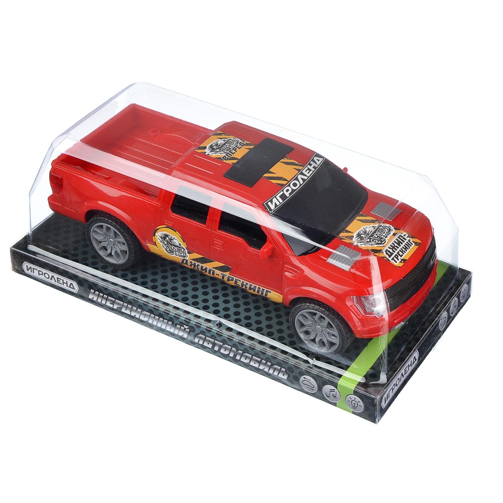 ИГРОЛЕНД Машинка инерционная, свет, звук, пластик,3хLR44, 25х10х6,7 см, арт.№ 292-196