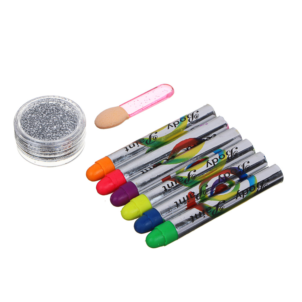 ХОББИХИТ Набор карандашей для грима с блестками, глицерин, 12,5х18см, арт.№ 284-247