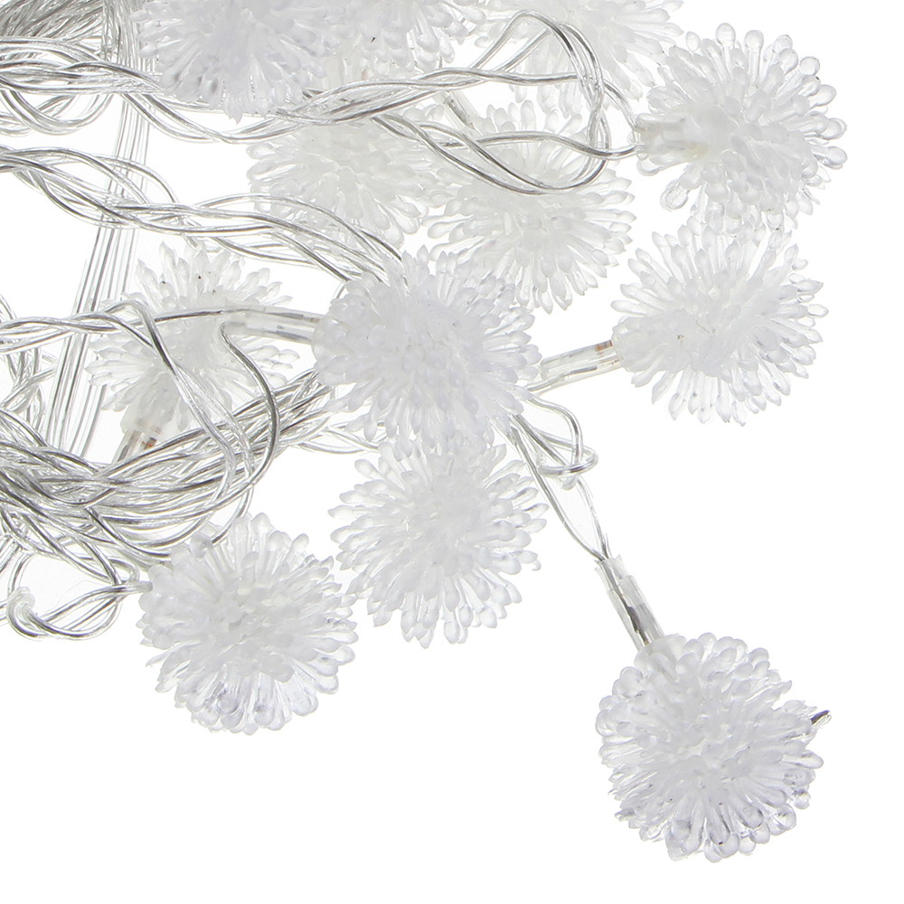 Гирлянда с насадками "Рамбутан" 3 м СНОУ БУМ, 15 LED ламп, свечение RG/RB, ПВХ прозрачный, авторежим, коннектор, 220В, арт.№ 381-136