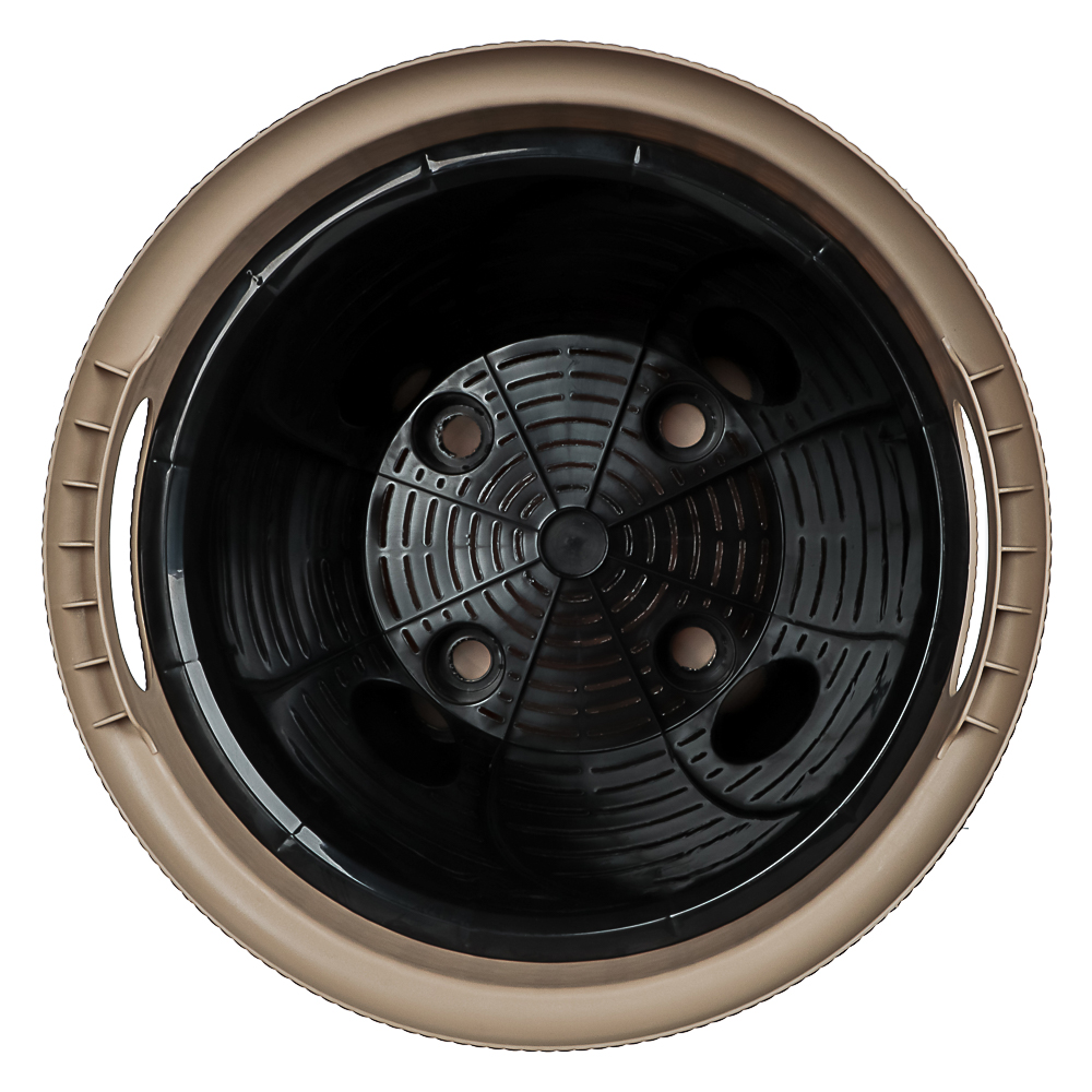 Кашпо InGreen Rattan D 380мм 30л с внутренним горшком 16 л, Молочный шоколад, арт.№ 164-355