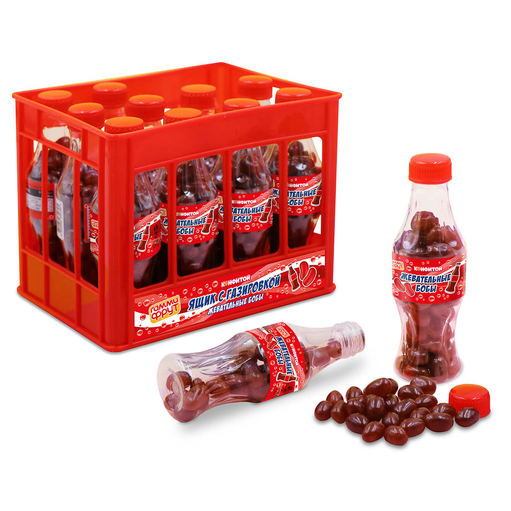 Конфеты жевательные бобы в бутылочке газировки 60 гр., арт.№ 209-073