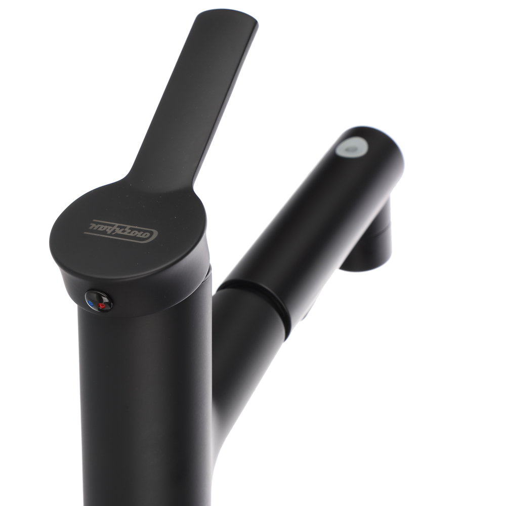 СоюзКран Смеситель для кухни, выдвижной излив, керам. картридж 40мм, черный, цинк, SK01-E132, арт.№ 567-017