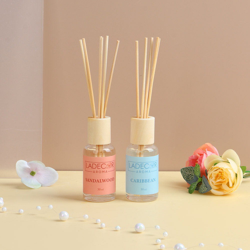 LADECOR Аромадиффузор 30 мл (Tropical/Sandalwood/Milk/ Mediterraneanmorning/Wintermorning/Caribbean), арт.№ 412-207