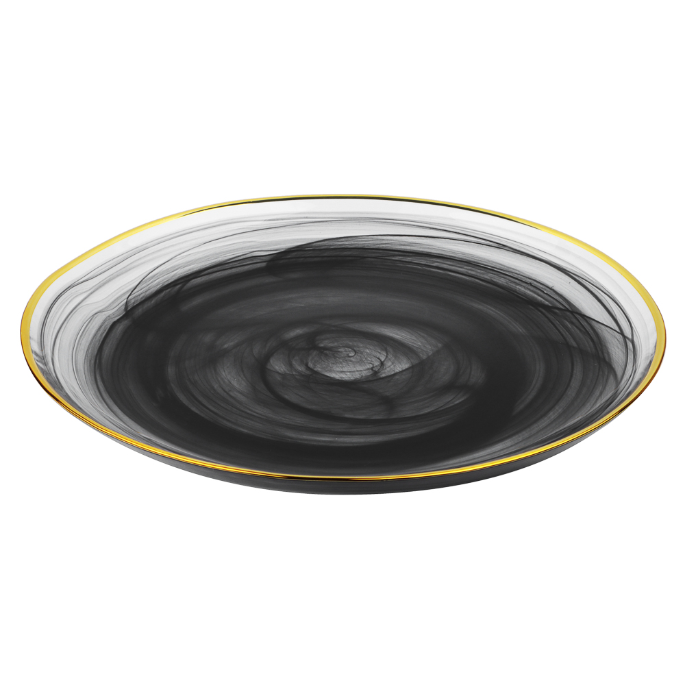 BY COLLECTION Black Line Тарелка подстановочная, 25,5х2см, стекло, арт.№ 820-848