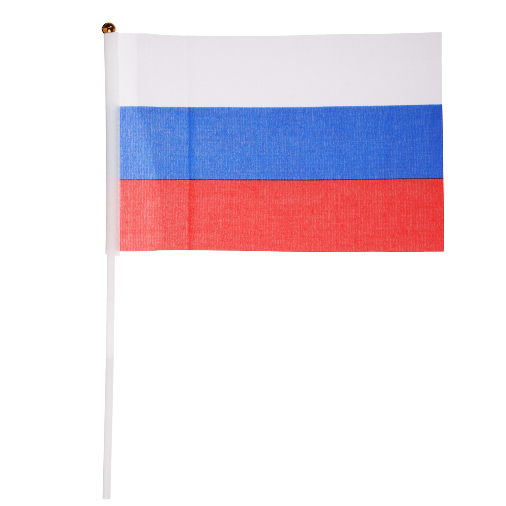 Флаг России малый, 14х21 см, шток 30 см, арт.№ 530-366