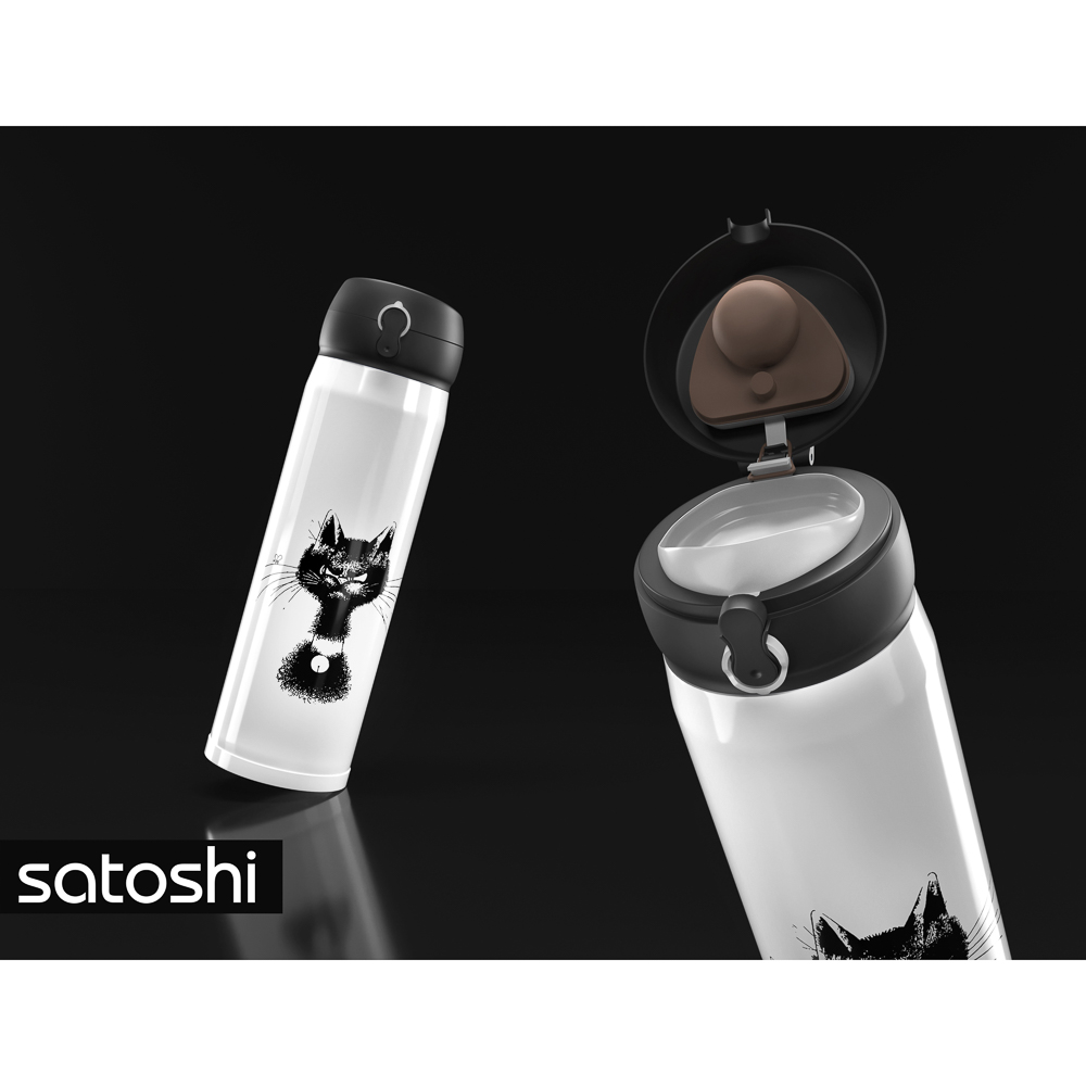 SATOSHI Термос-кружка с крышкой на защелке, 450мл "Коты", нерж.сталь, арт.№ 841-806