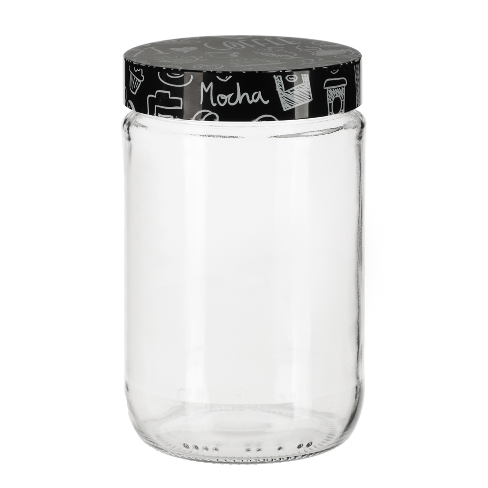 HEREVIN Китчен Блэк Банка для сыпучих продуктов, стекло, 660мл, 144367-205, арт.№ 828-009
