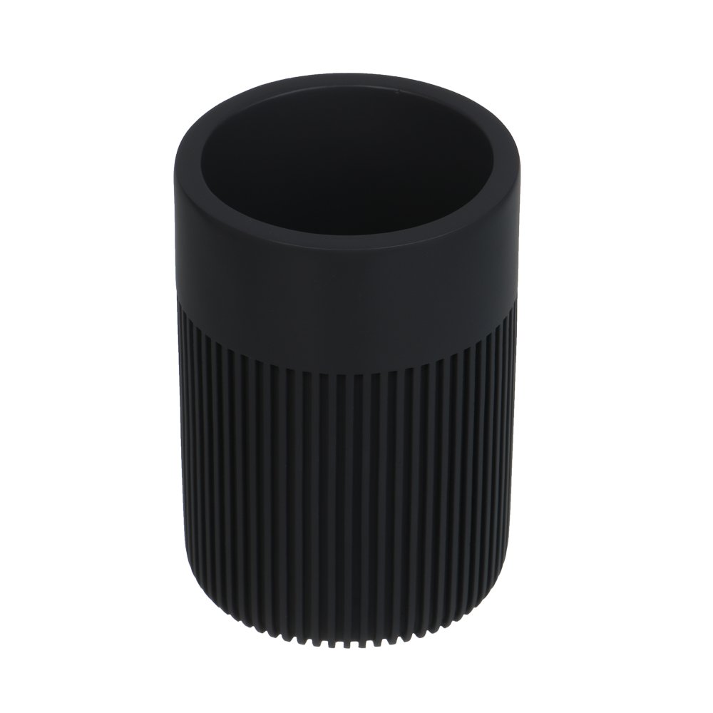 Стакан для ванной комнаты тм VETTA Модена, полирезин, серый, 7x7x10см, арт.№ 463-602