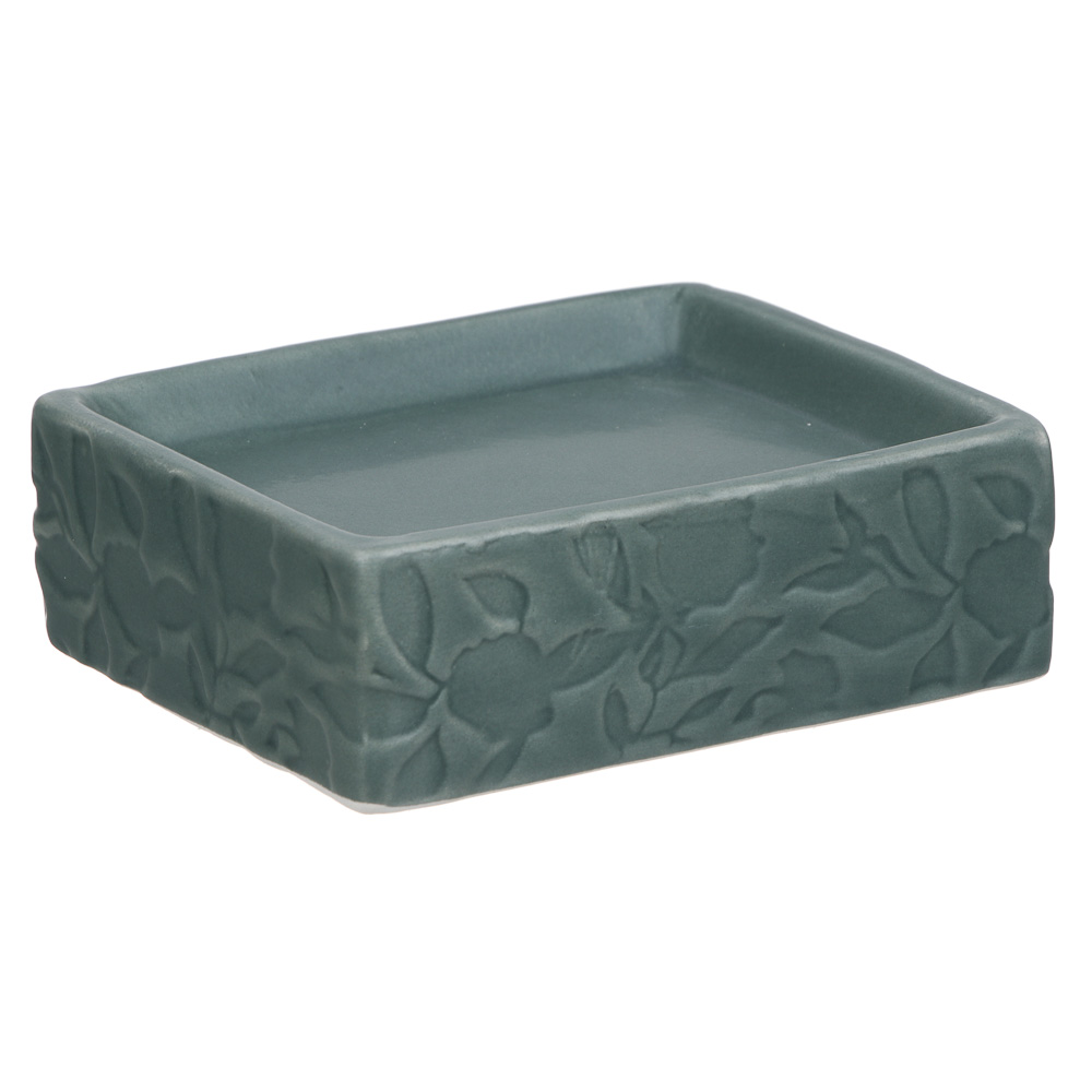 VETTA Мыльница, керамика, 11x9,5x3,5 см, листья, ментоловый, арт.№ 478-203